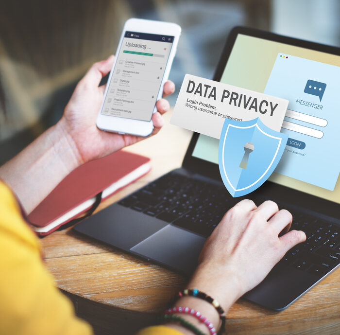 Data Privacy logo on a laptop