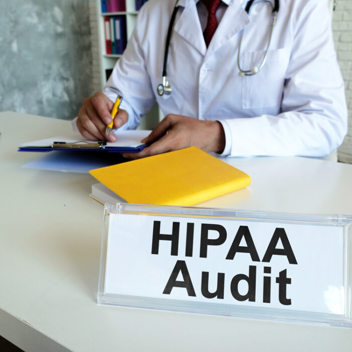 Hipaa Audit sign on desk