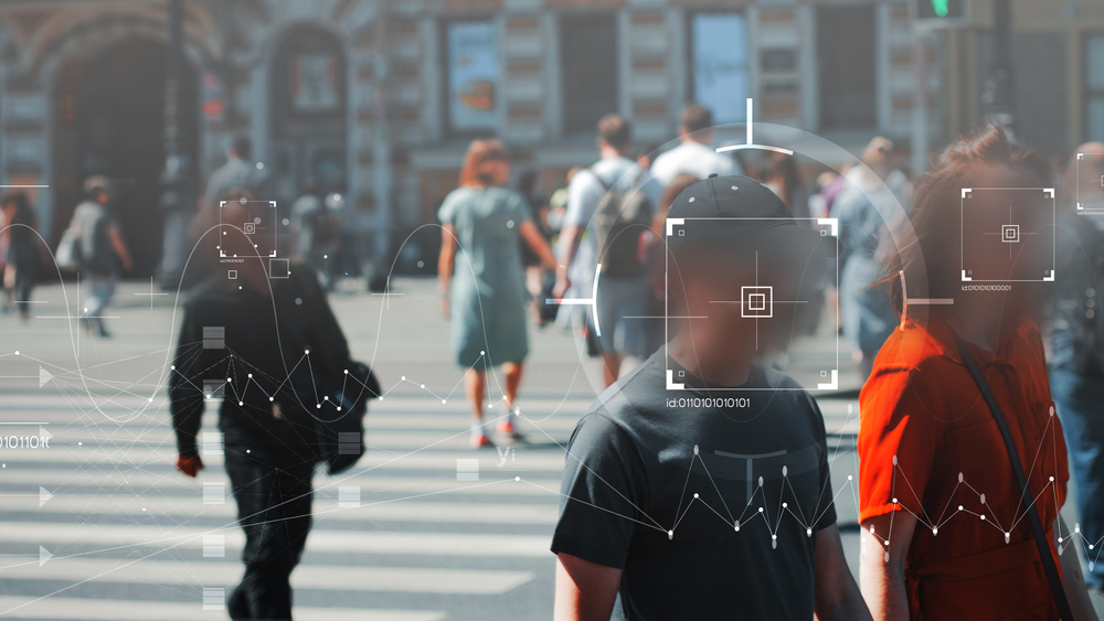 graphic showing facial recognition