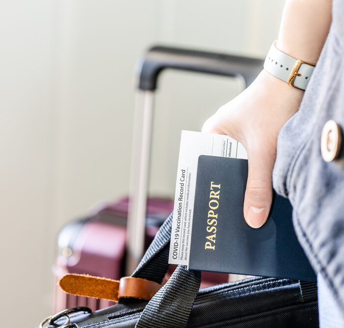 person holding a passport