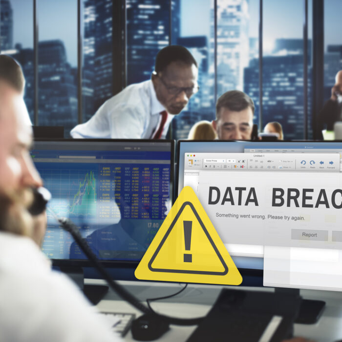 "Data Breach" displayed on a computer monitor
