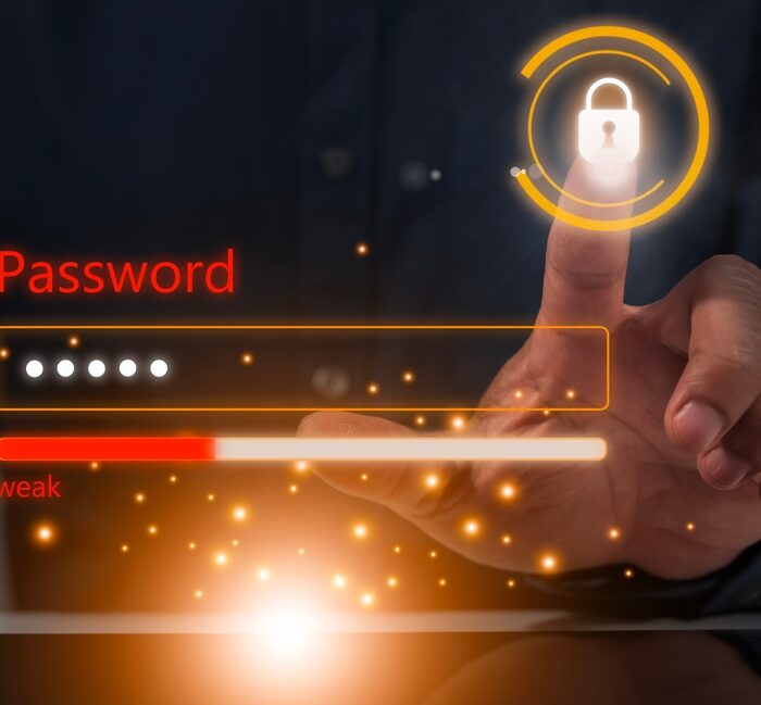 person entering a weak password