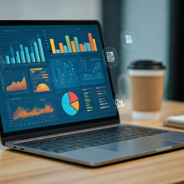 graphs on a laptop screen