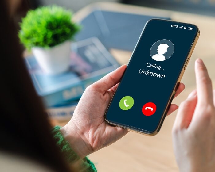 unknown caller on a mobile phone