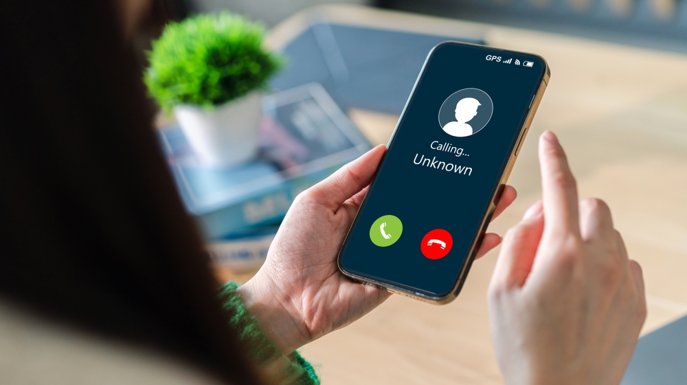 unknown caller on a mobile phone