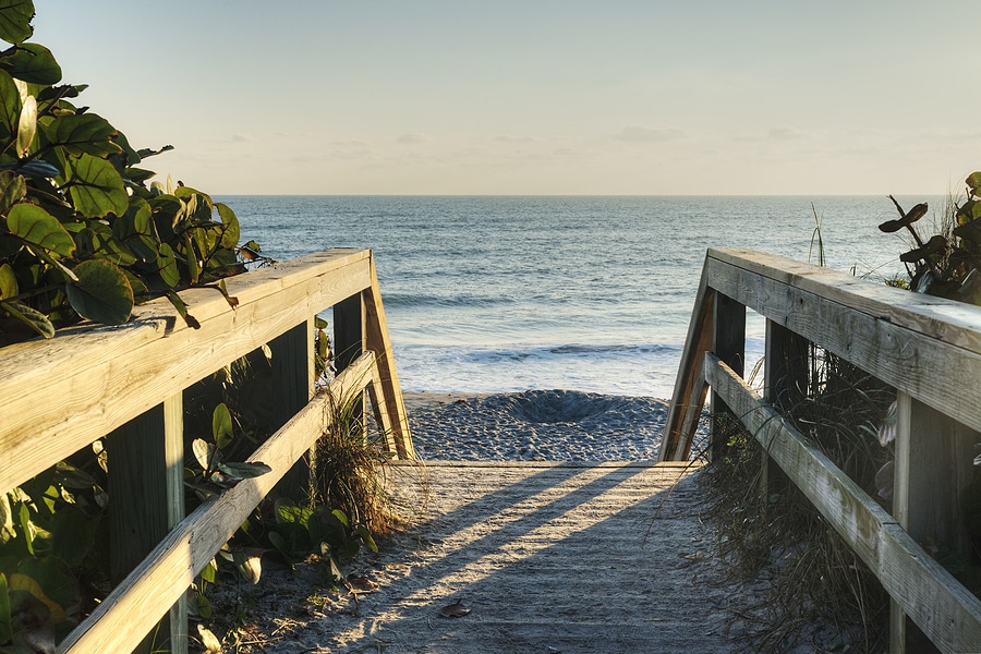 Sunrise at Satellite Beach, Florida, in the early morning