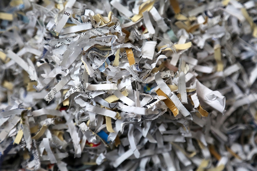 Shredded Documents close up.