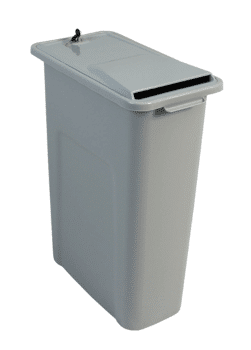 Gray plastic 20 gallon container