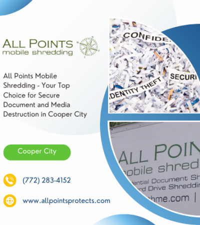 All Points Mobile Shredding provides shredding services in Cooper City, Florida. Phone number 7722834152